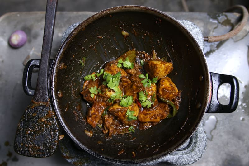 Karhai cooking fresh on the stove